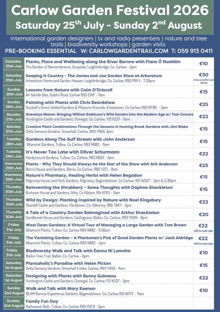 Carlow Garden Festival Flyer