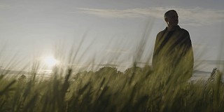 man in field