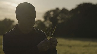 man in field