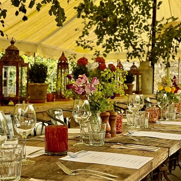 Table set in The Floral Garden Tent