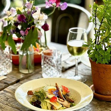 Food served in The Floral Garden Tent