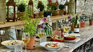 Dining in the Floral Garden Tent
