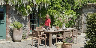 Joanna under the wisteroa