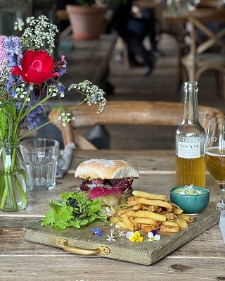 Burger and beer